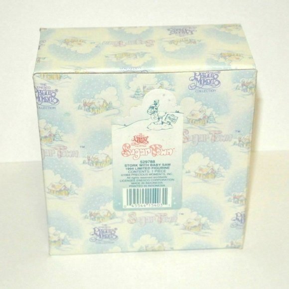 Precious Moments SUGAR TOWN Stork with Baby Sam “I - Picture 3 of 10